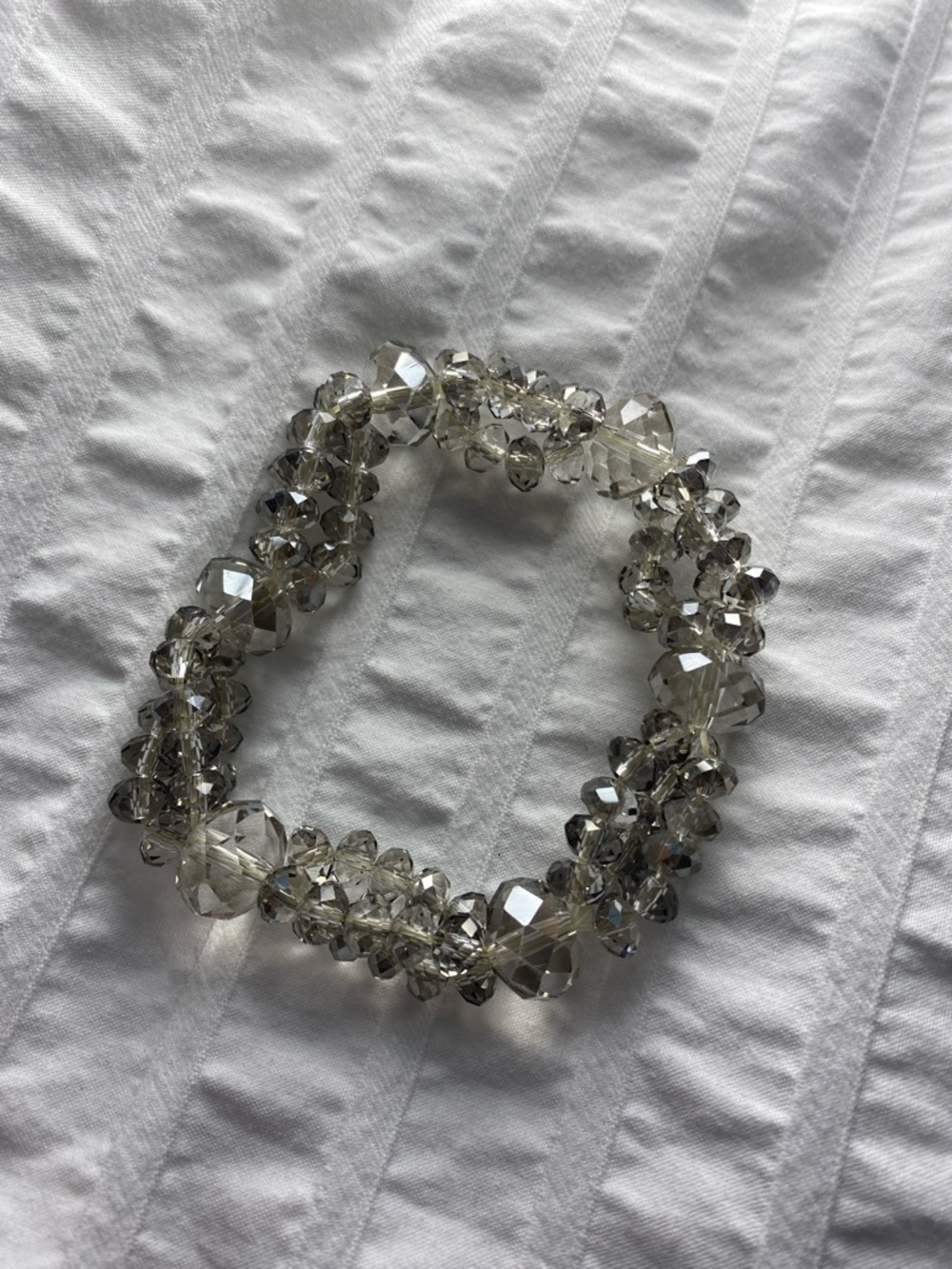 Silver Grey Beaded Bracelet